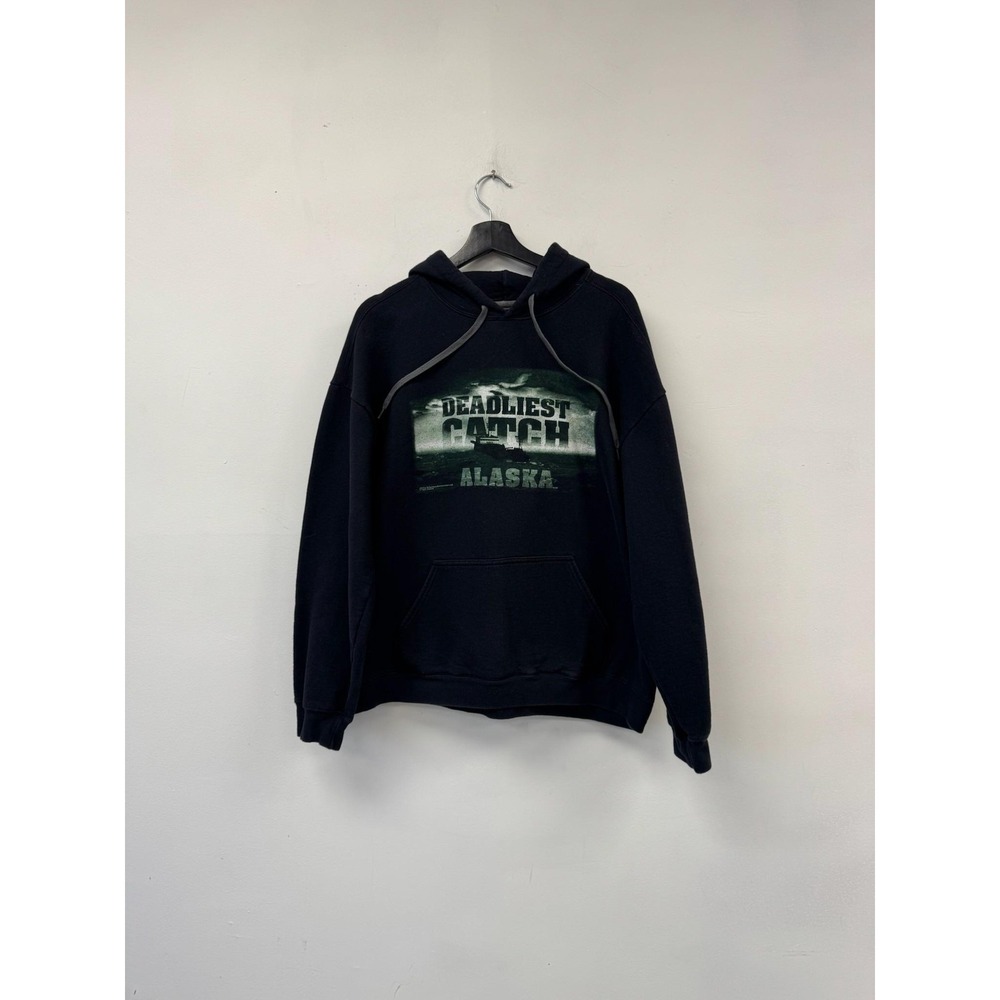 Deadliest Catch Sweatshirt‎ Mens XL Black Alaska Hoodie Gildan Graphic TV Show - Picture 1 of 6